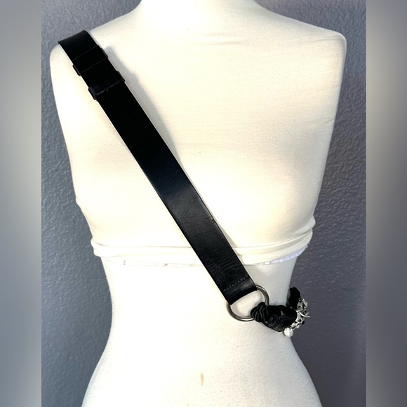 Chico's Womens Genuine Leather Adjustable Waist Silver, White, Black Belt M/L - Picture 7 of 12